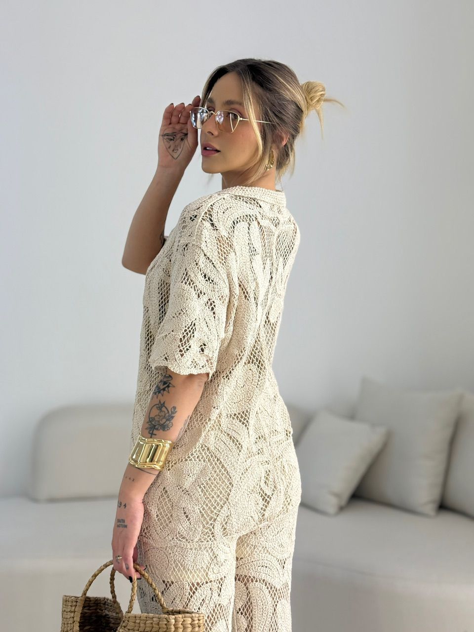 CAMISA MANUELA CROCHÊ CRU