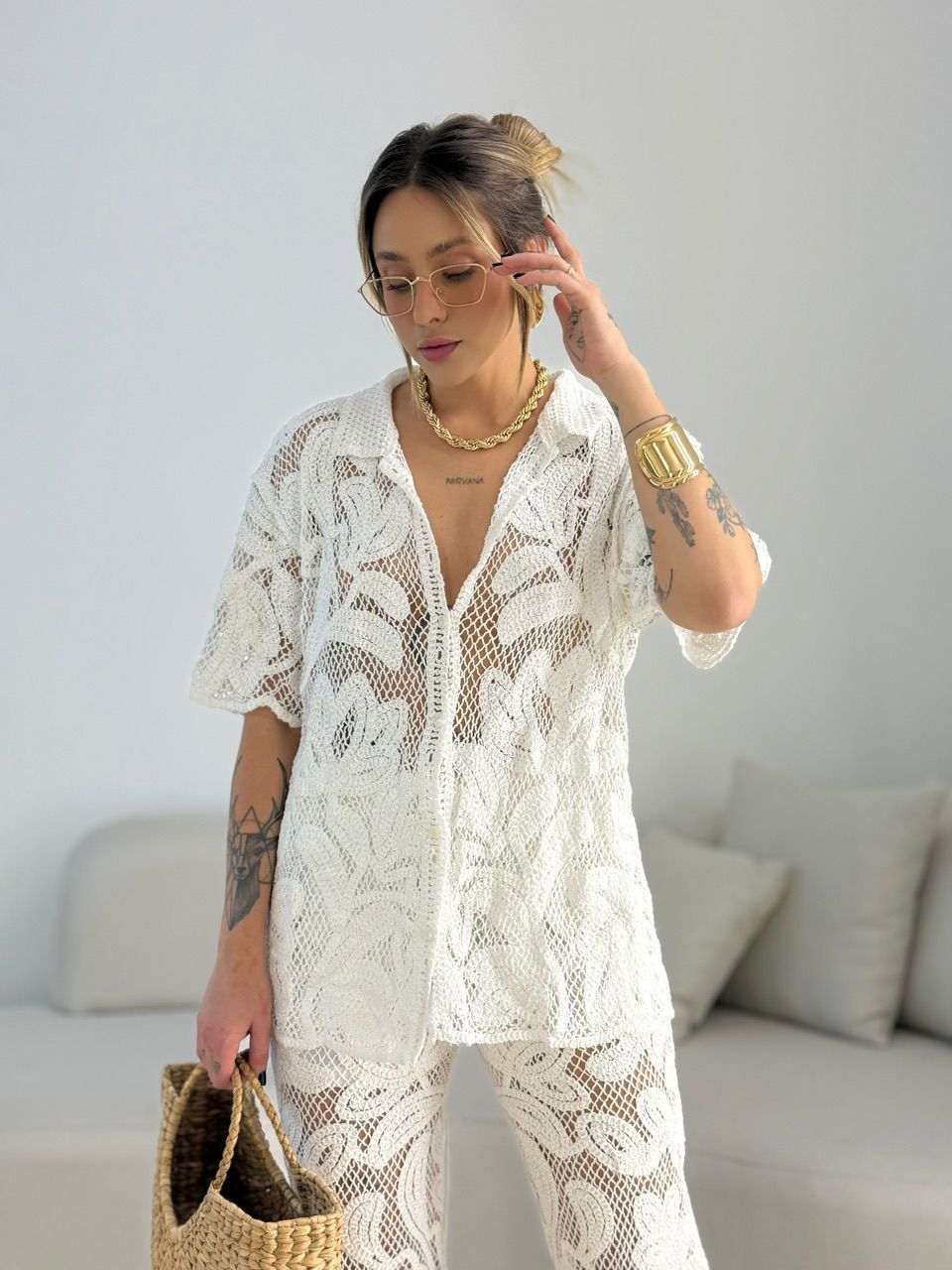 CAMISA MANUELA CROCHÊ OFF - 0069470326 - CAROLLA FERRARO