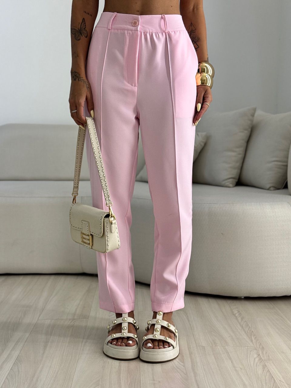 CONJUNTO LARI BOTÕES ROSA