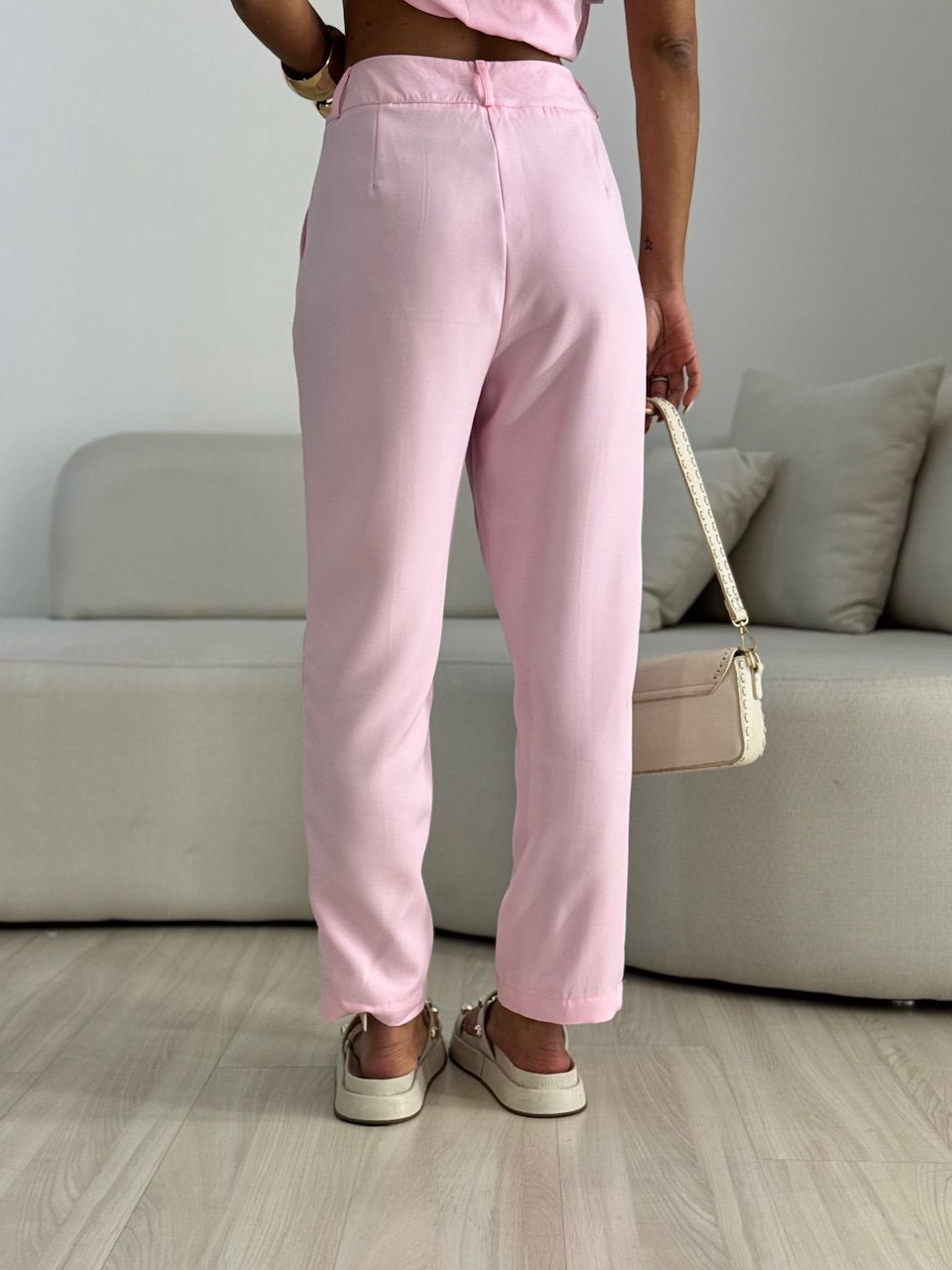 CONJUNTO LARI BOTÕES ROSA