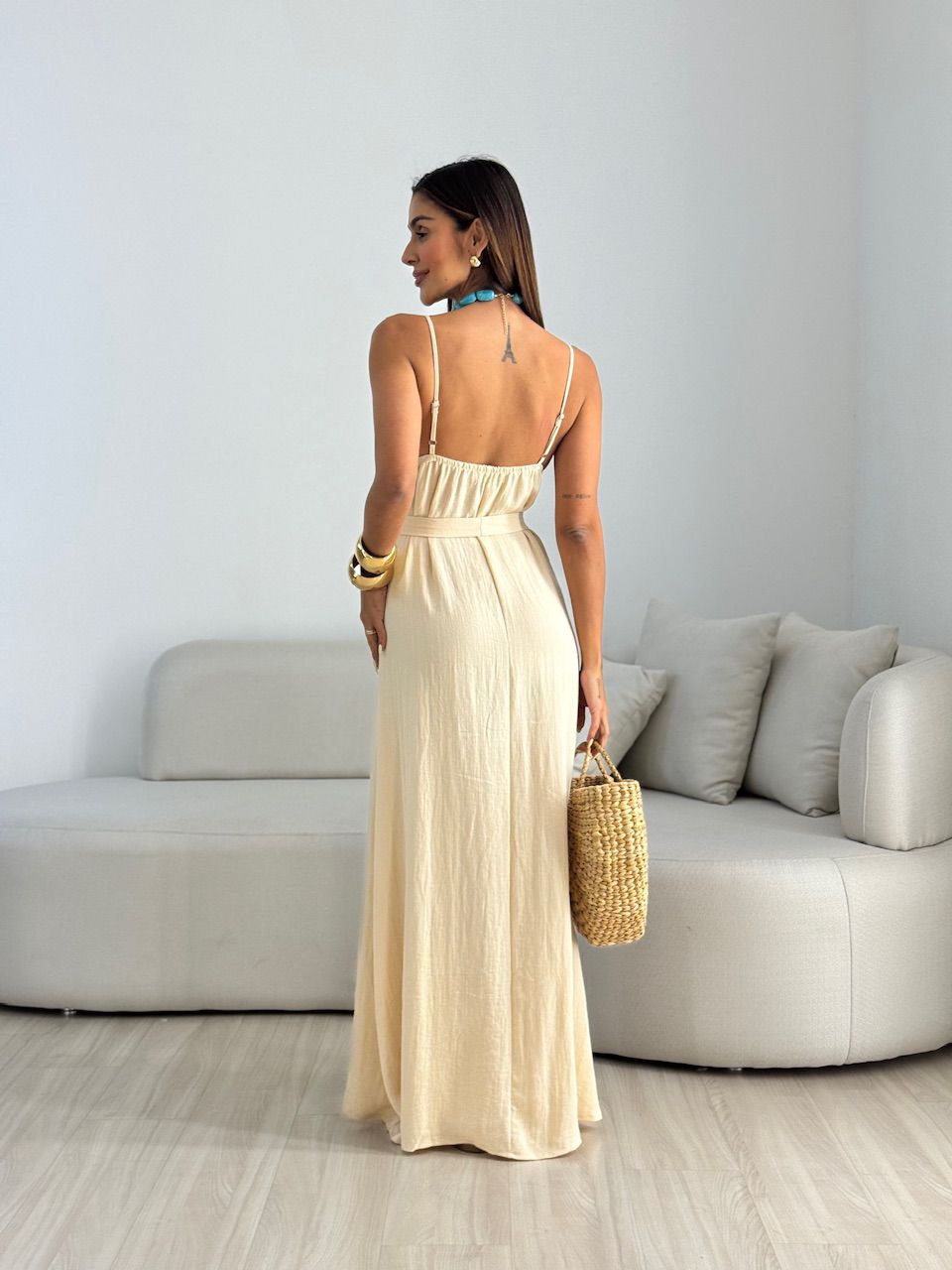 VESTIDO DUDA ALÇA AREIA