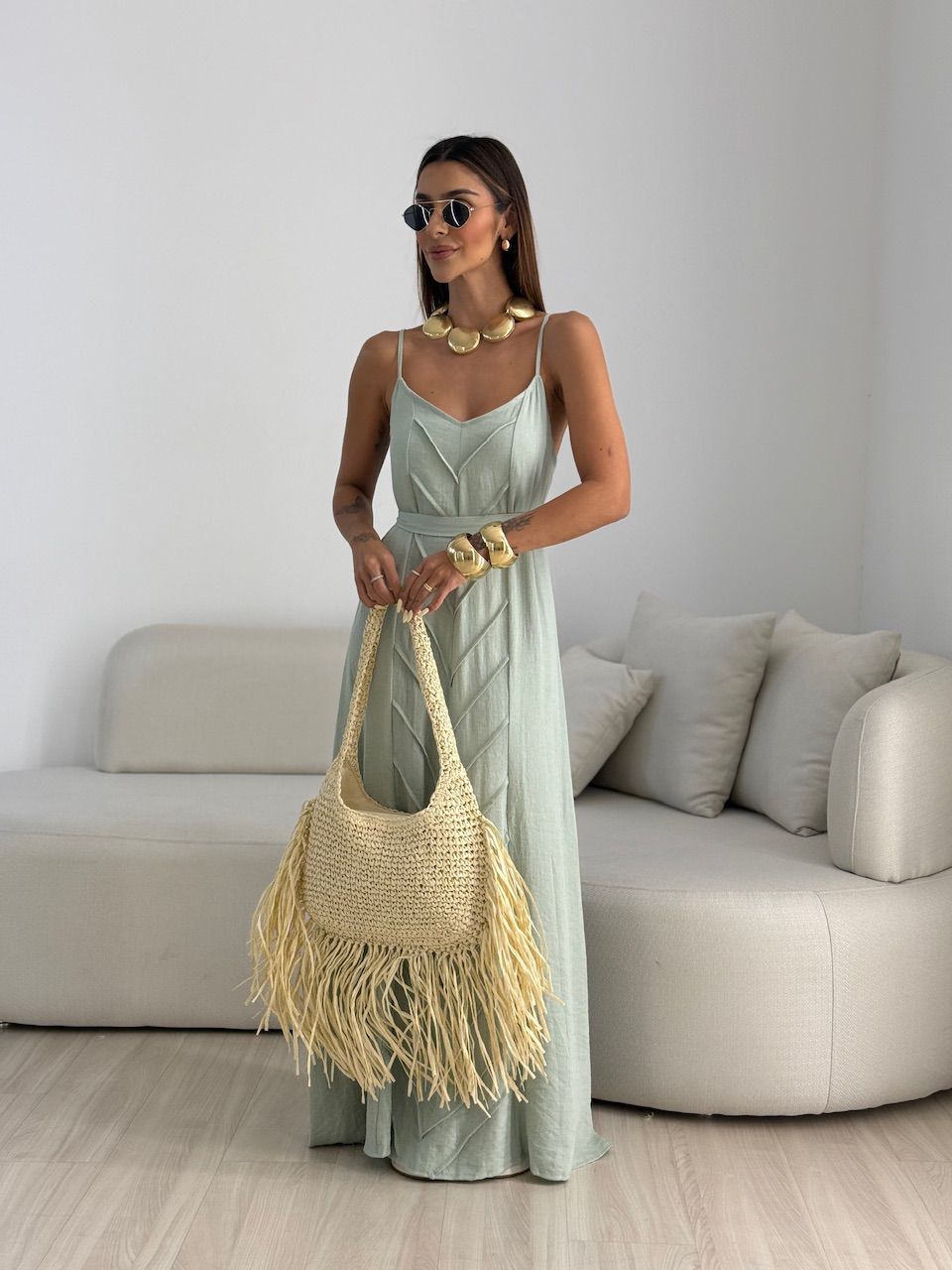 VESTIDO DUDA ALÇA BABY GREEN