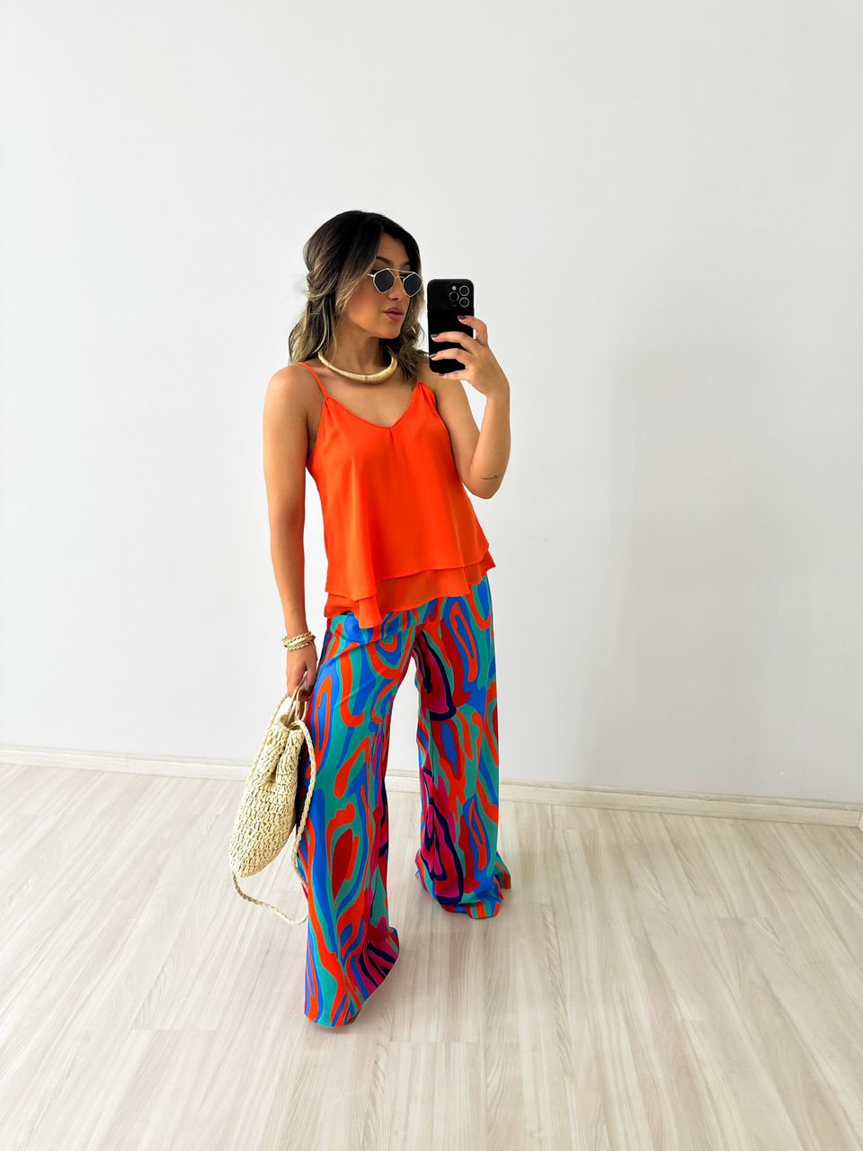 BLUSA MELISSA ALÇA LARANJA