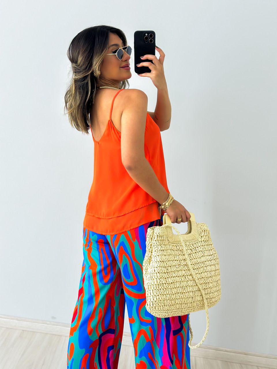 BLUSA MELISSA ALÇA LARANJA