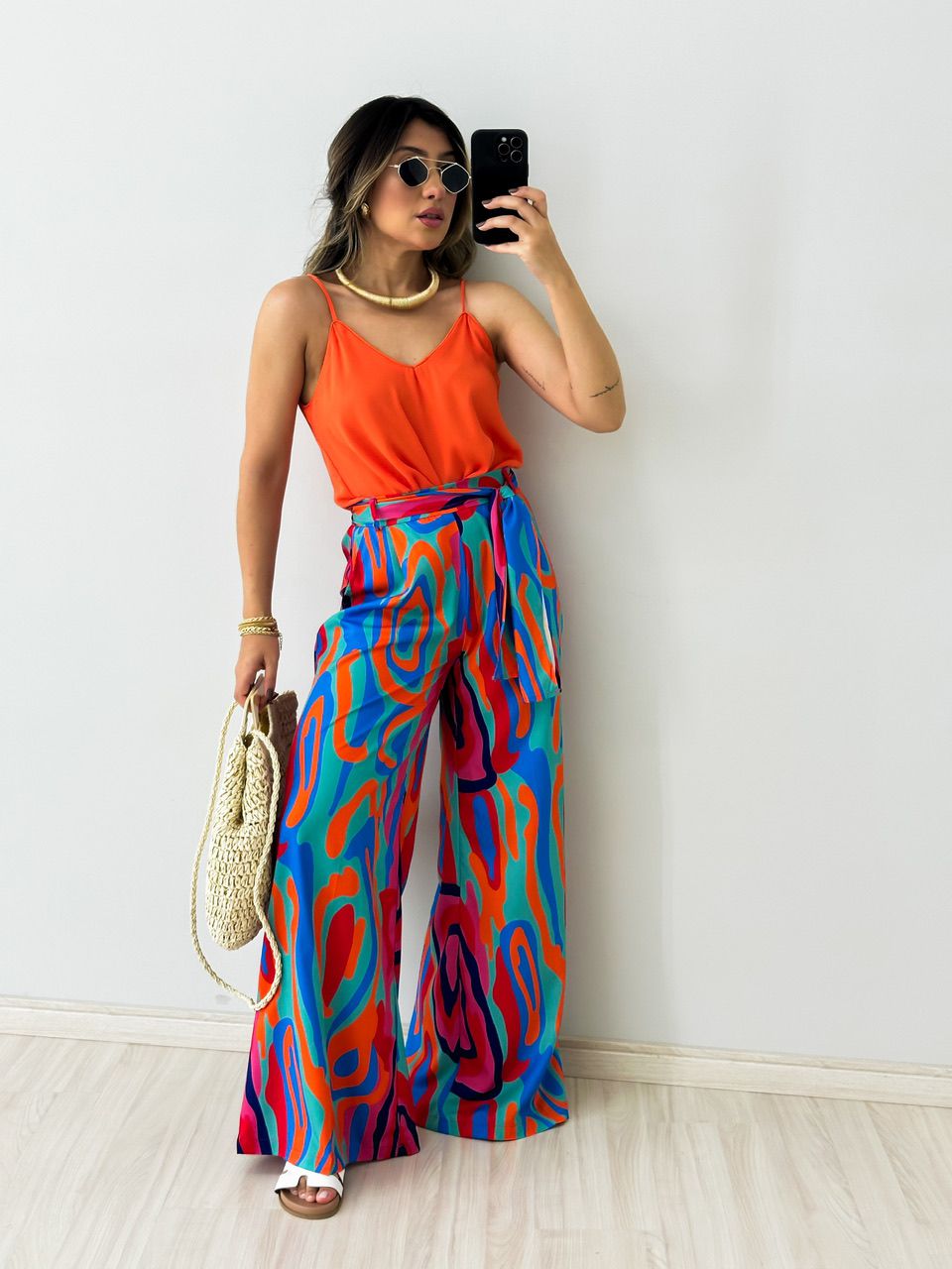 BLUSA MELISSA ALÇA LARANJA