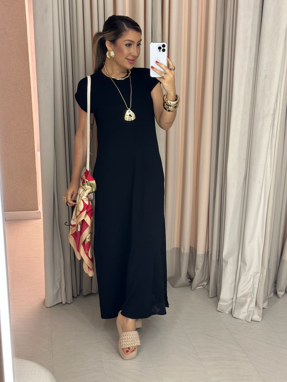 VESTIDO ARIANE MALHA PRETO