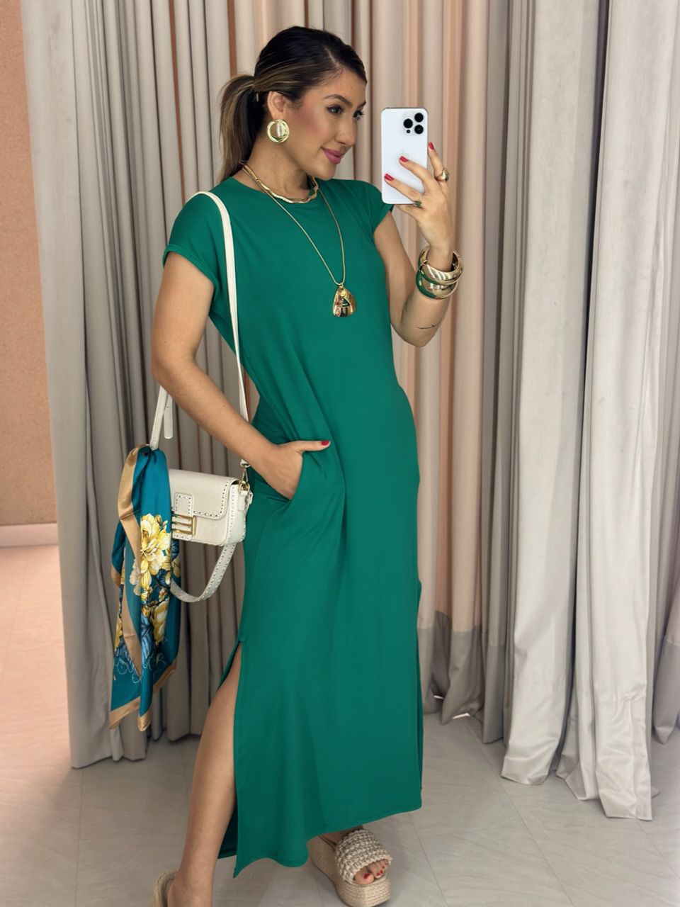 VESTIDO ARIANE MALHA VERDE