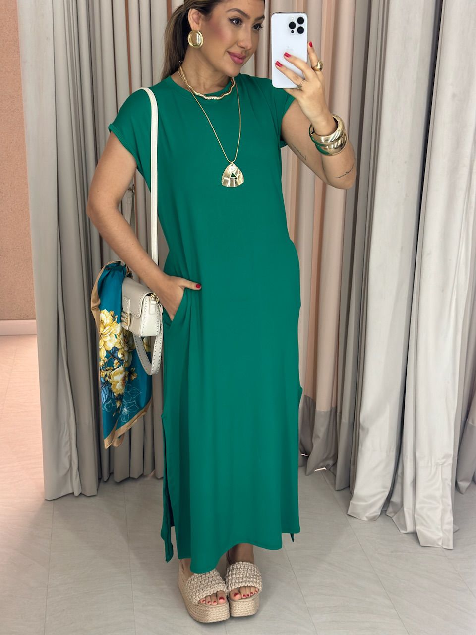 VESTIDO ARIANE MALHA VERDE