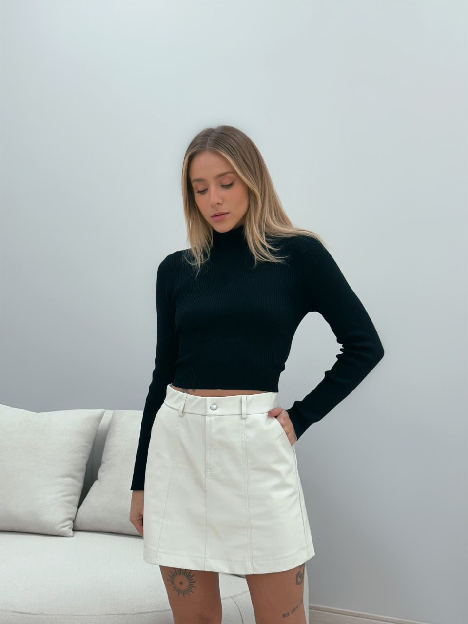 BLUSA COSTAS ABERTA TRICOT PRETA