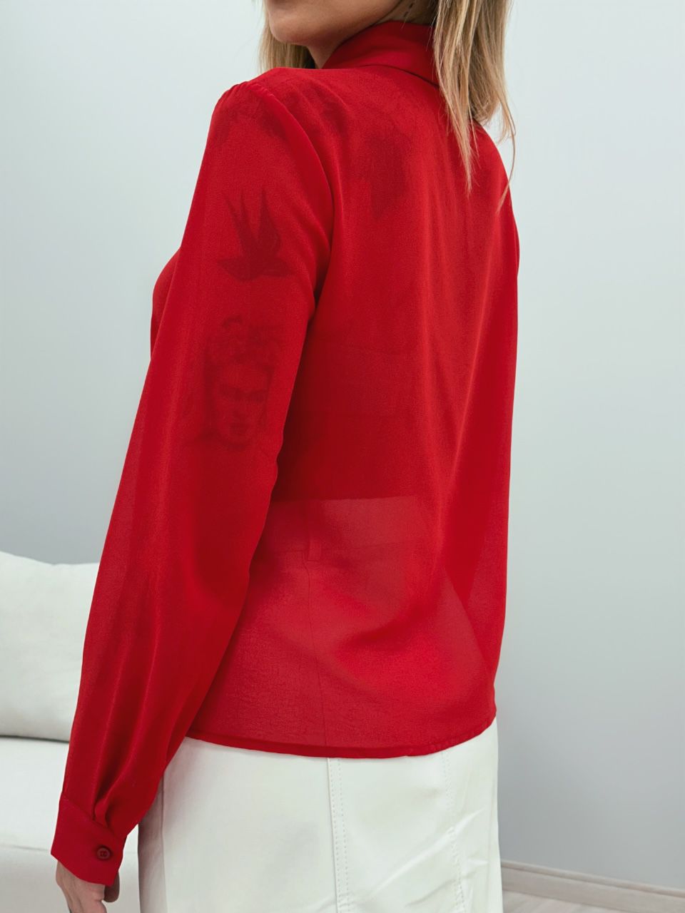 CAMISA YASMIN BABADO VERMELHO