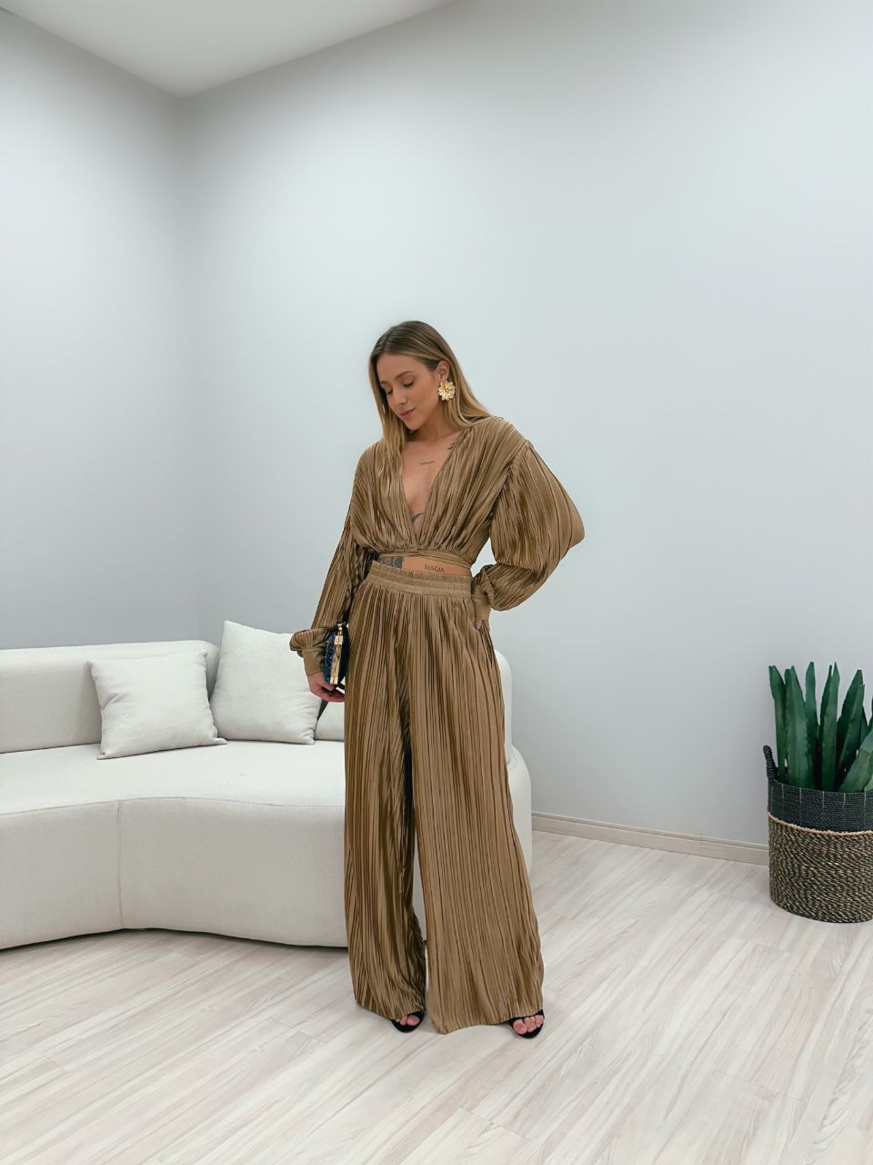 CONJUNTO CAMILA PLISSADO NUDE