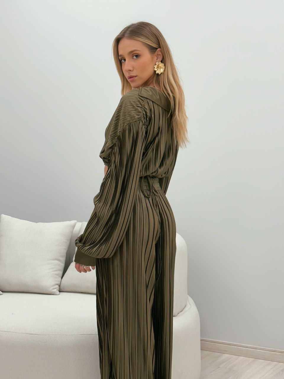 CONJUNTO CAMILA PLISSADO VERDE MUSGO