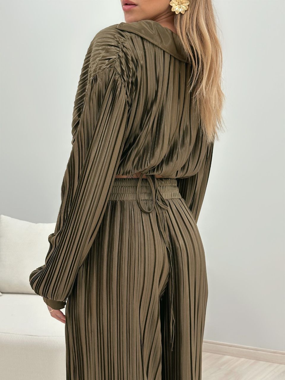 CONJUNTO CAMILA PLISSADO VERDE MUSGO
