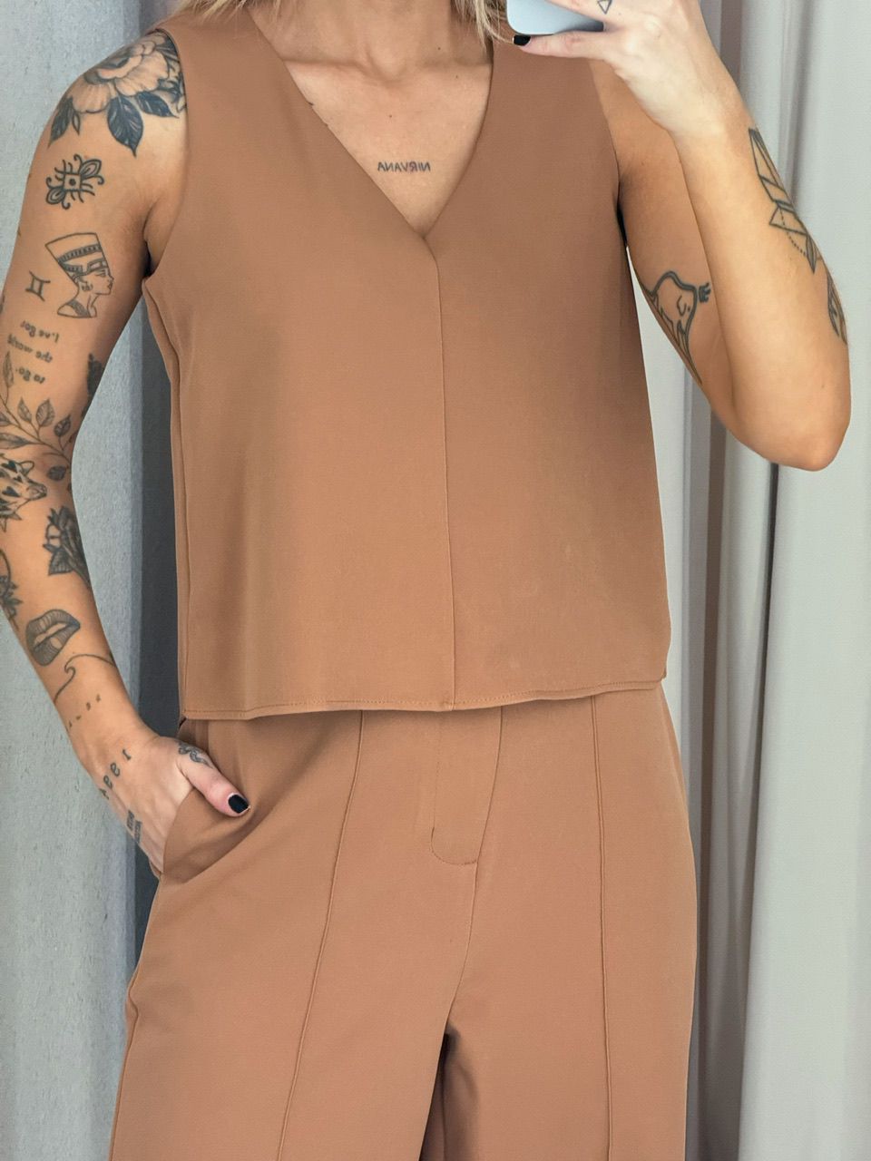 CONJUNTO LETICIA CALÇA CARAMELO