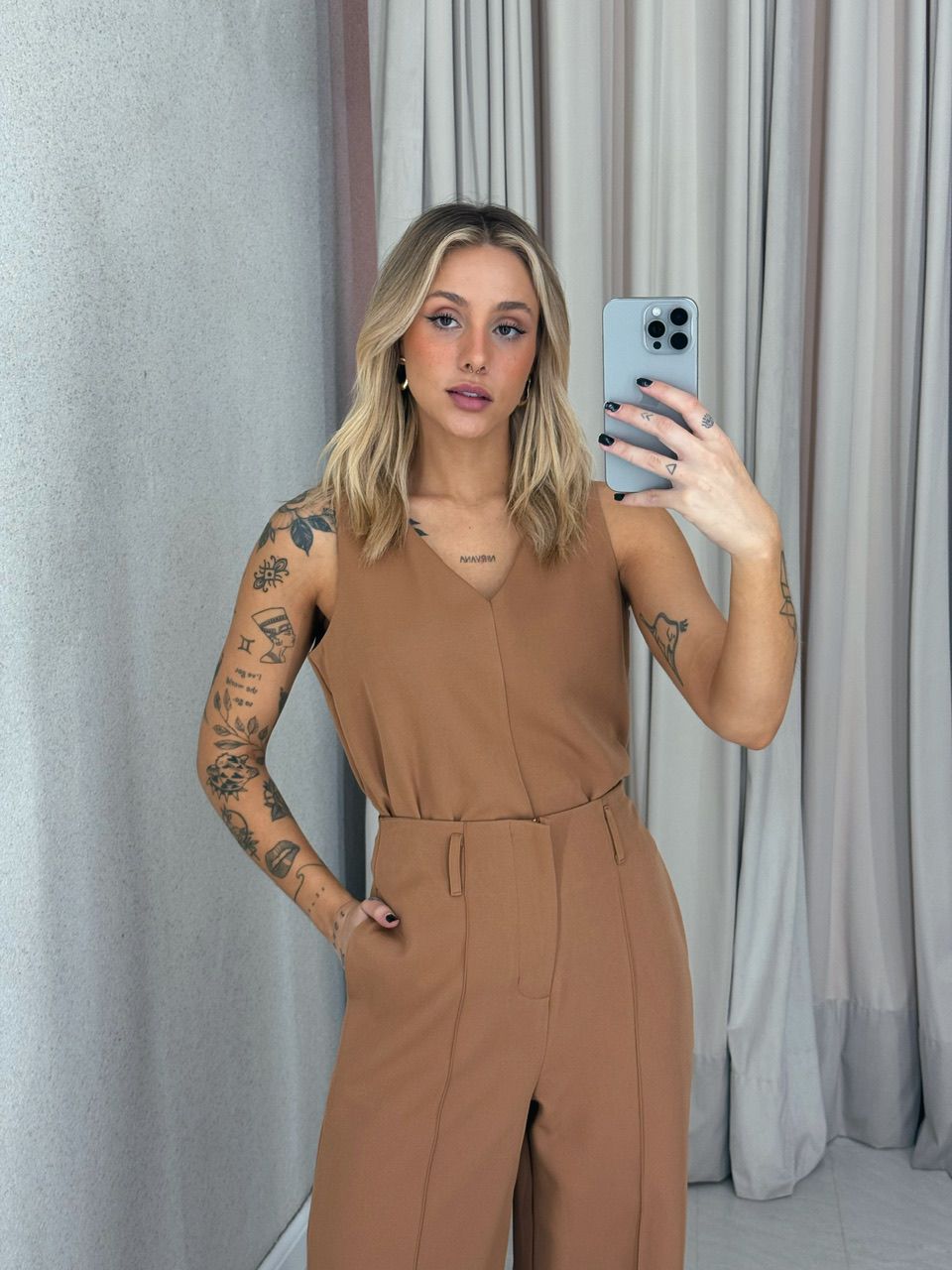 CONJUNTO LETICIA CALÇA CARAMELO