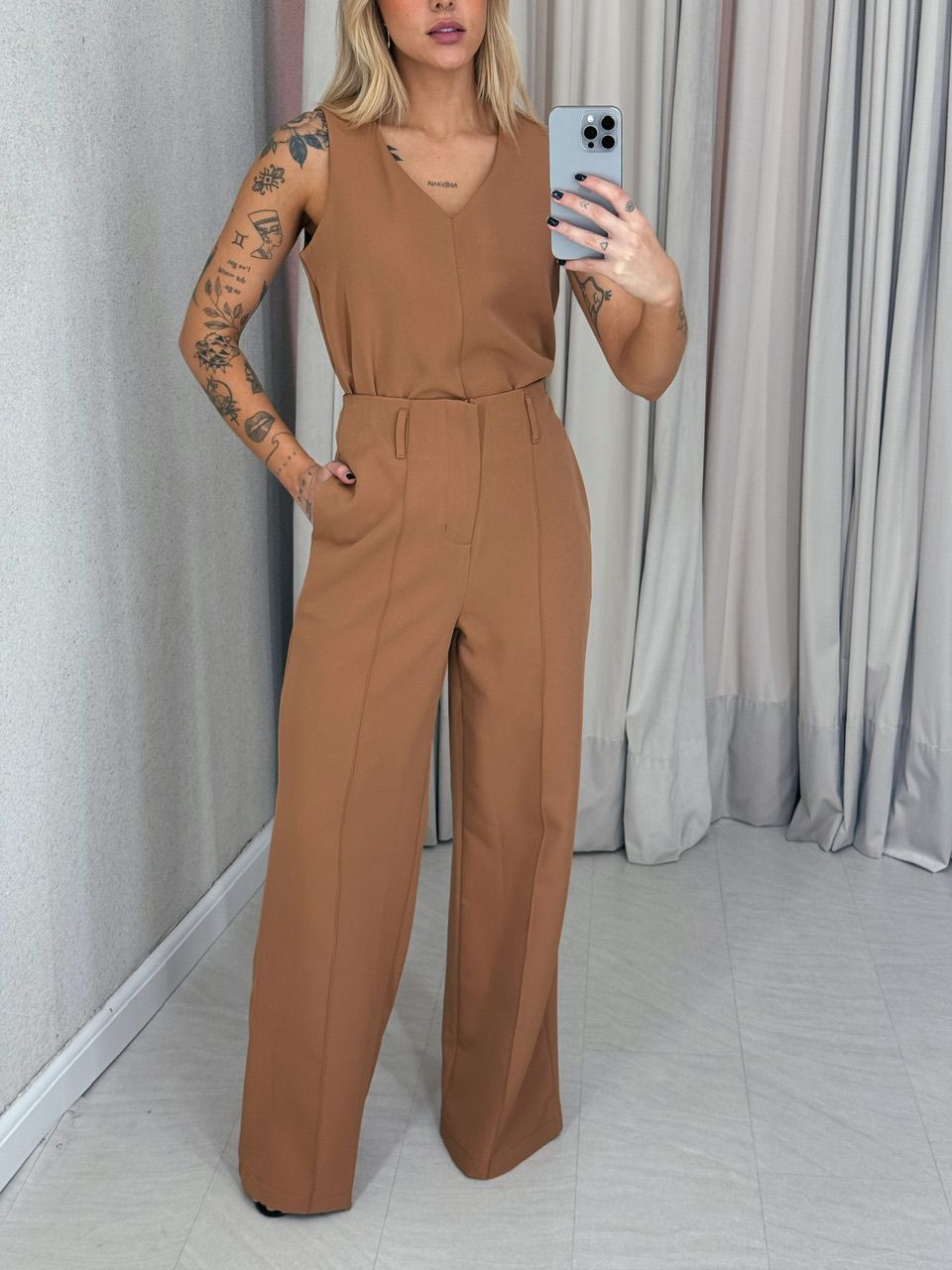 CONJUNTO LETICIA CALÇA CARAMELO