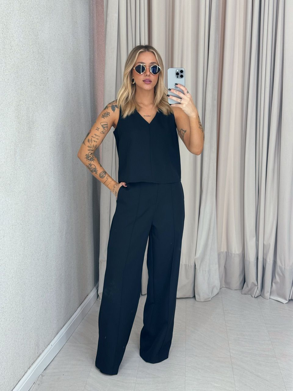 CONJUNTO LETICIA CALÇA PRETO - 0061520032 - CAROLLA FERRARO