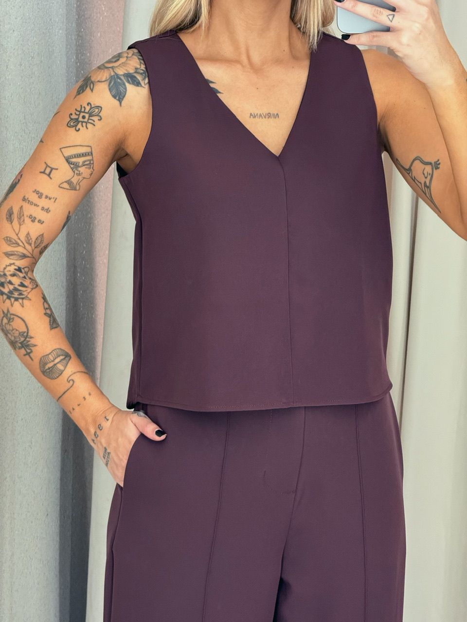 CONJUNTO LETICIA CALÇA VINHO