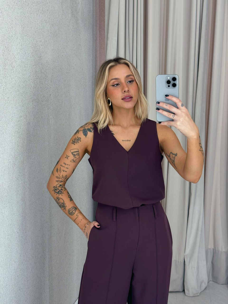CONJUNTO LETICIA CALÇA VINHO