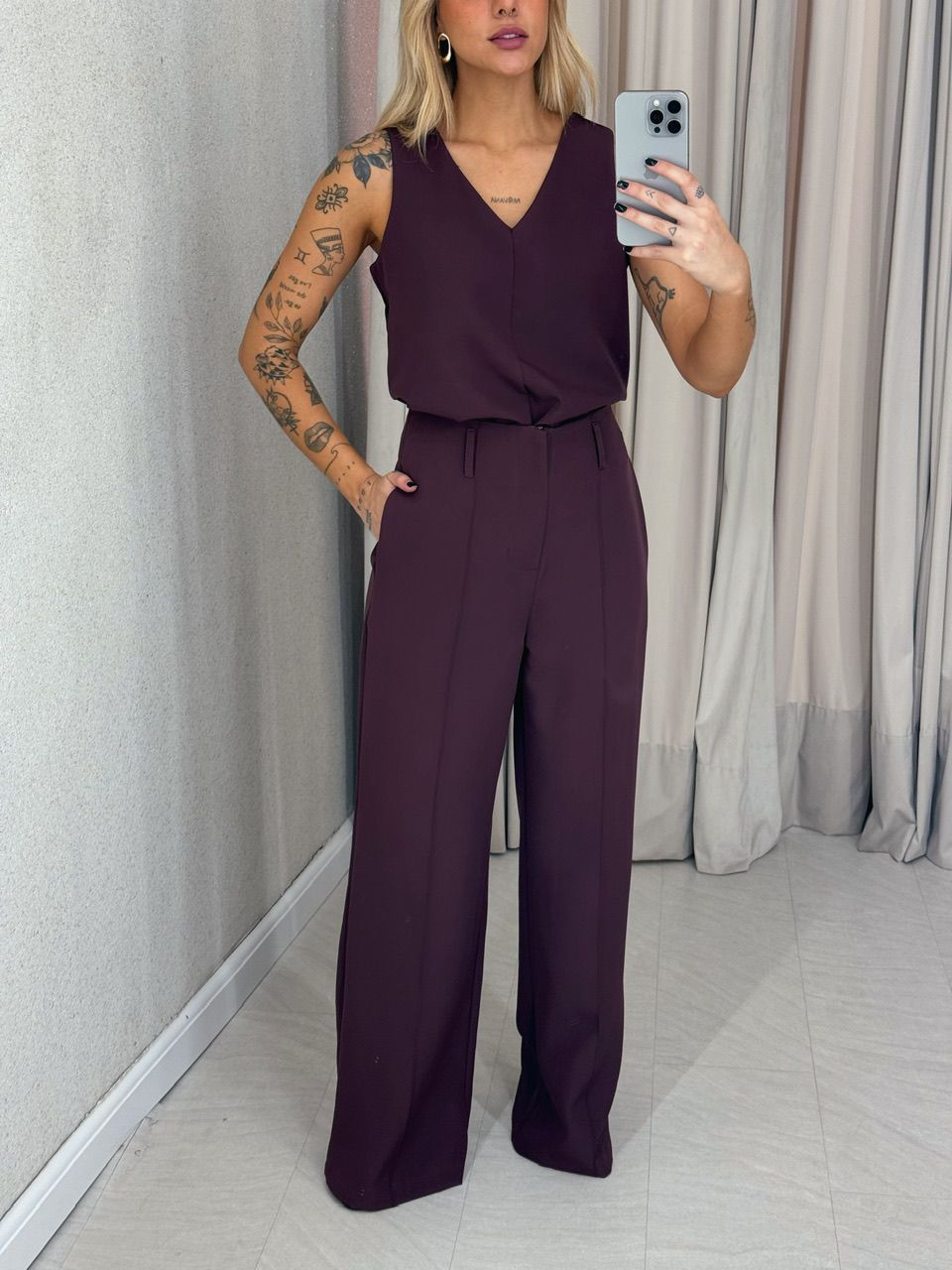 CONJUNTO LETICIA CALÇA VINHO