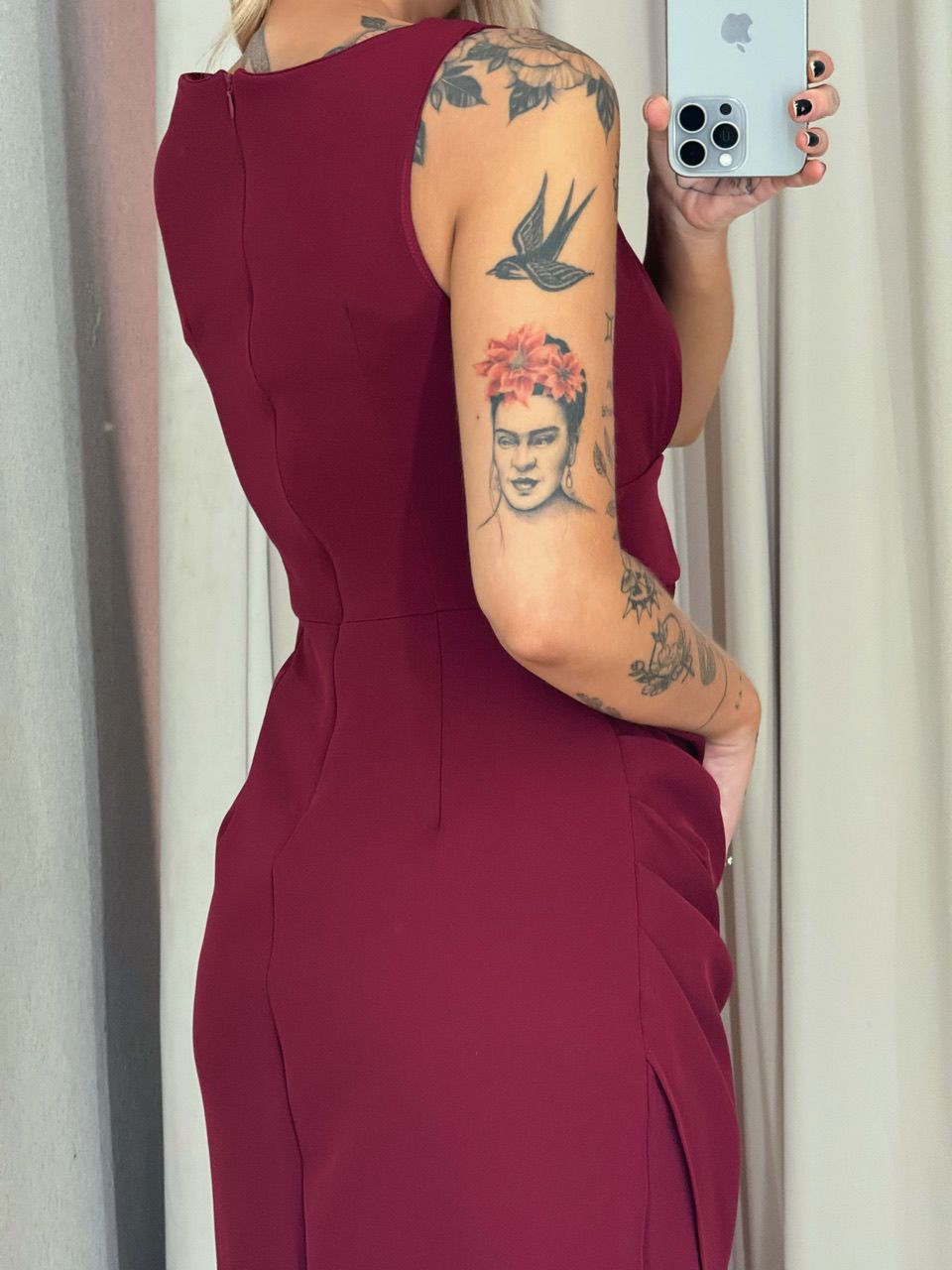 VESTIDO LIGIA DRAPEADO CHERRY RED