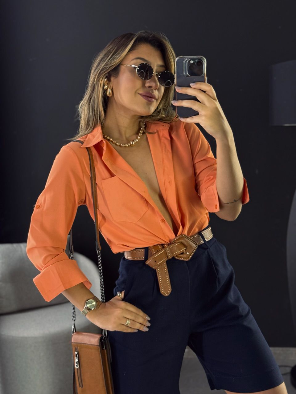 BERMUDA ELOÁ LINHO MARINHO