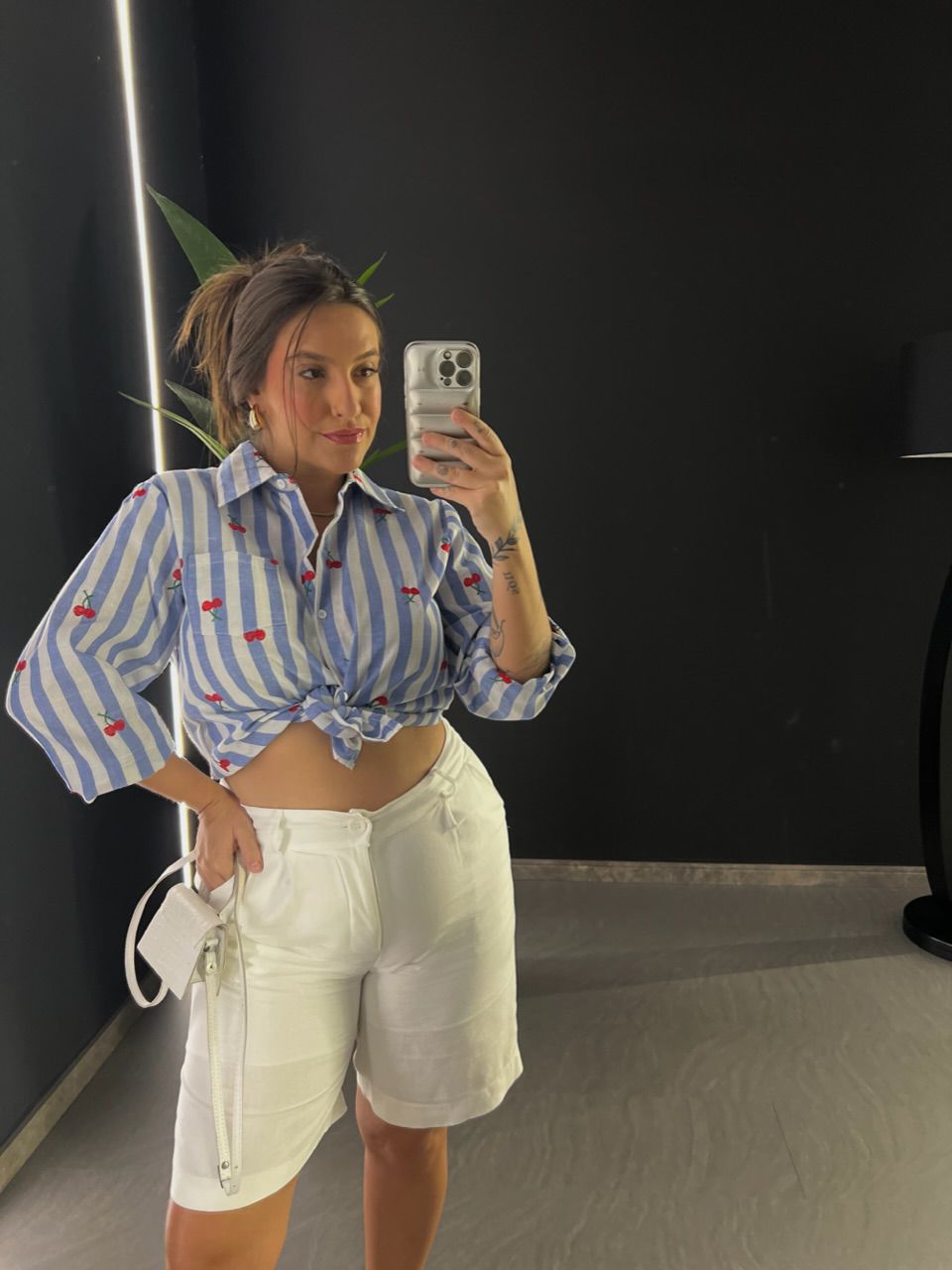 CAMISA CEREJA LISTRADA AZUL
