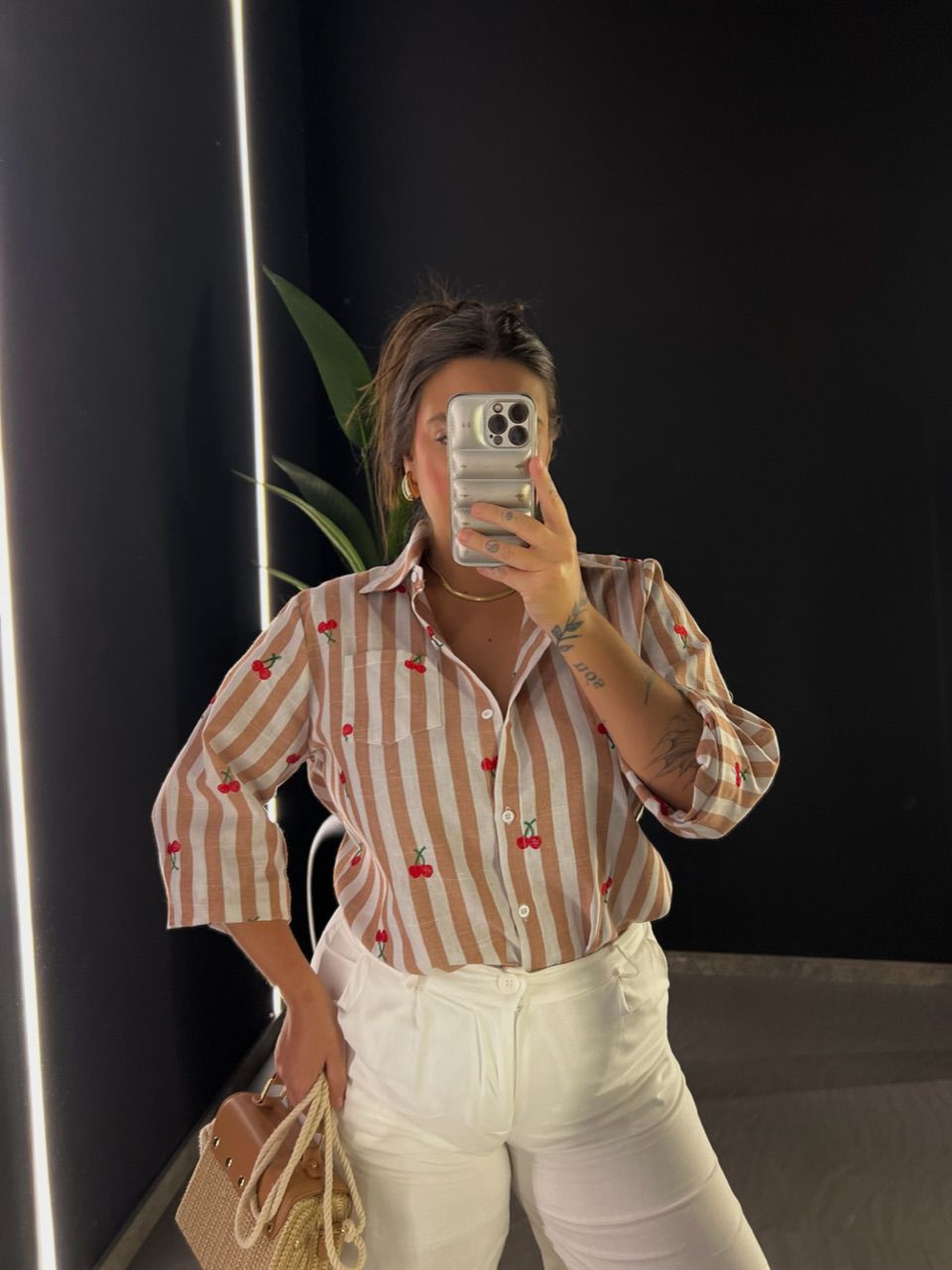 CAMISA CEREJA LISTRADA ROSÊ