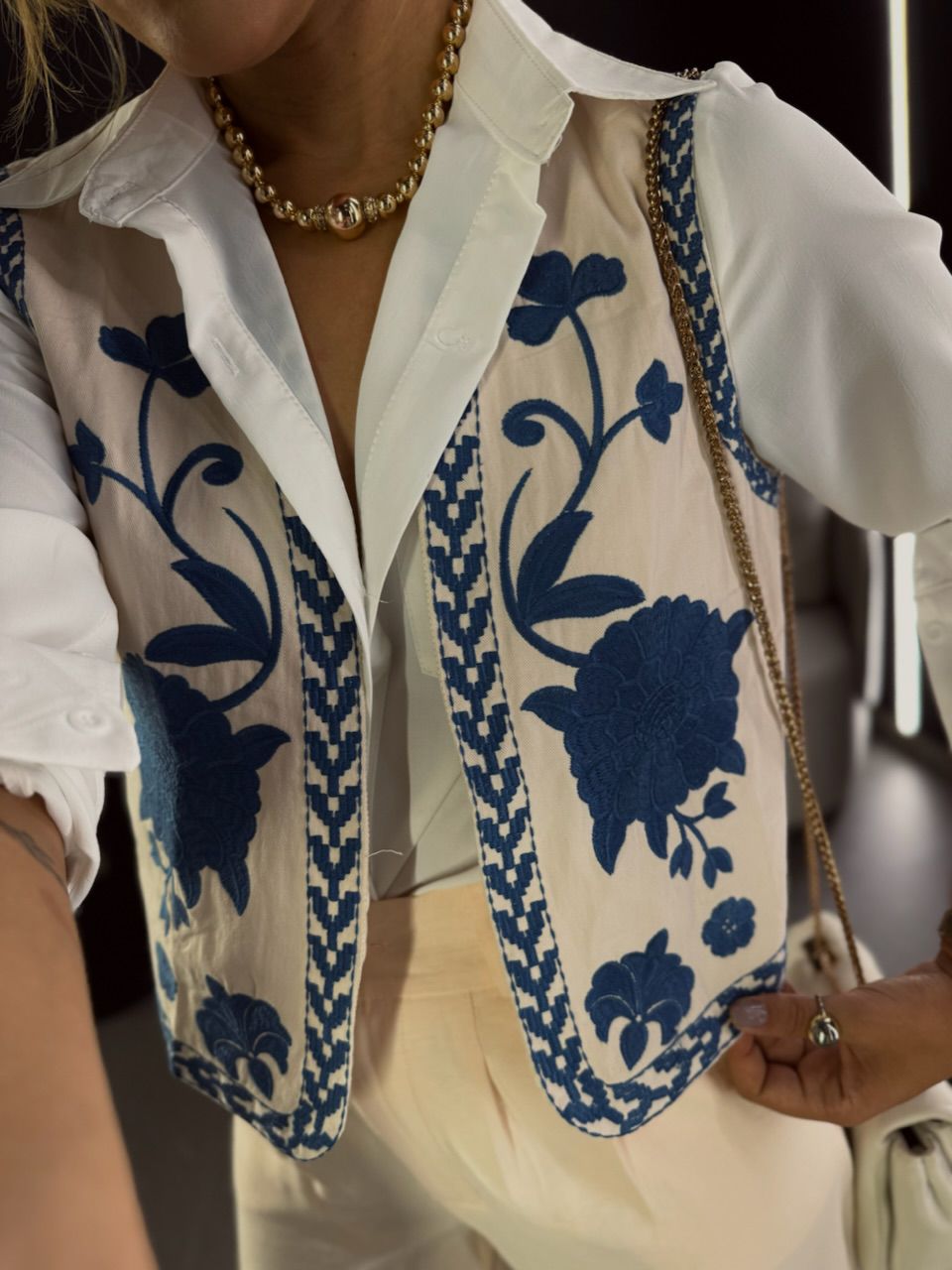 COLETE MARIA BORDADO NUDE/AZUL