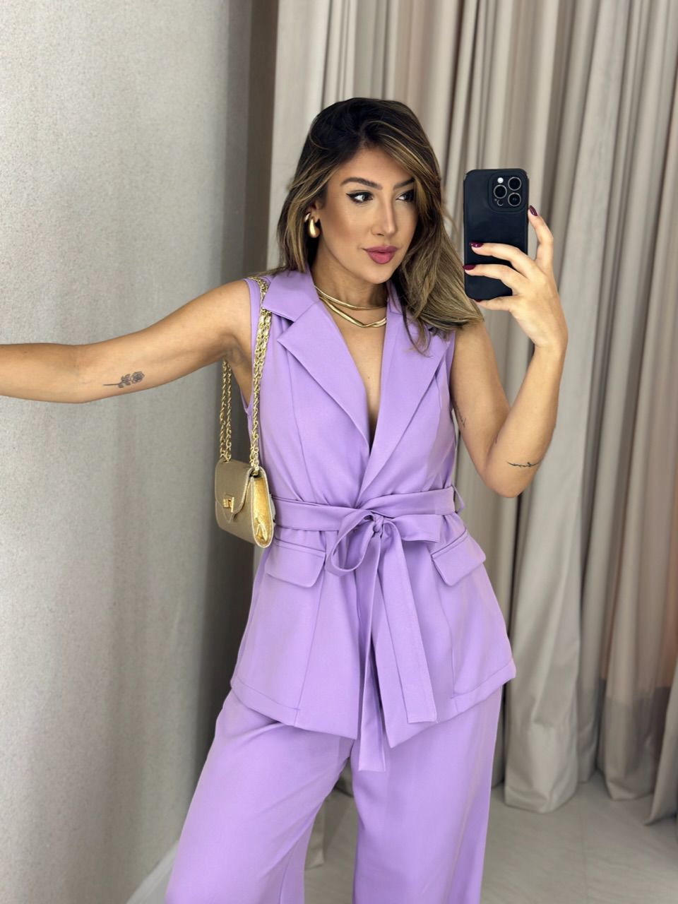 CONJUNTO CF COLETE CALÇA LILÁS