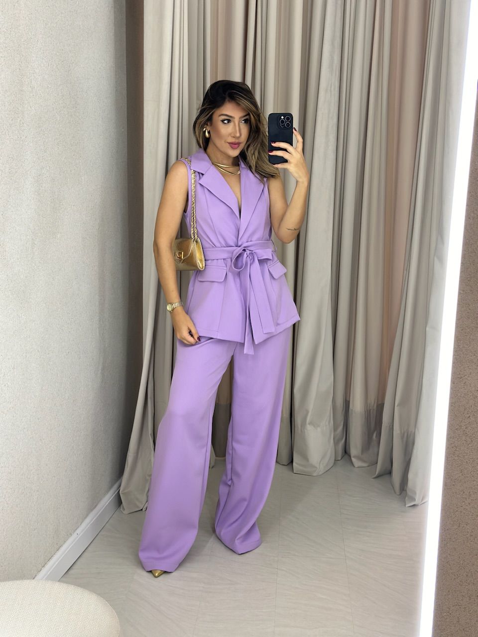 CONJUNTO CF COLETE CALÇA LILÁS