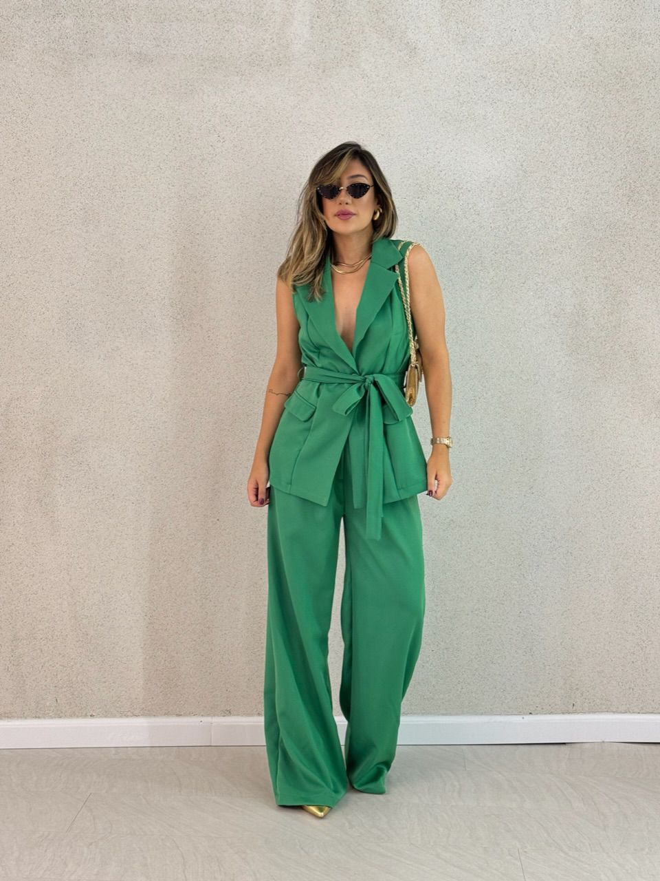 CONJUNTO CF COLETE CALÇA VERDE