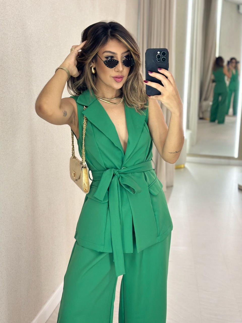 CONJUNTO CF COLETE CALÇA VERDE