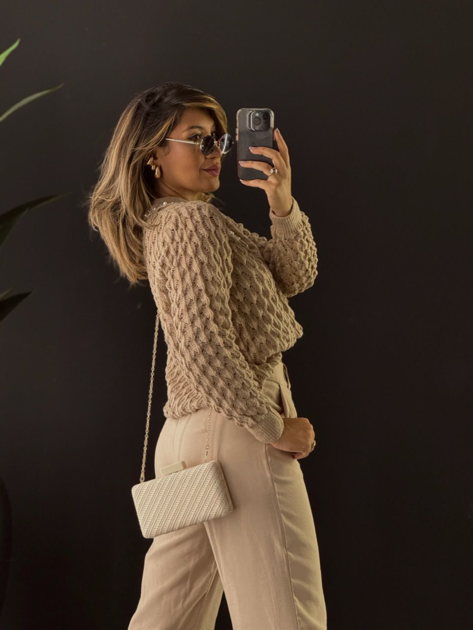 SUÉTER GOLA STRASS NUDE