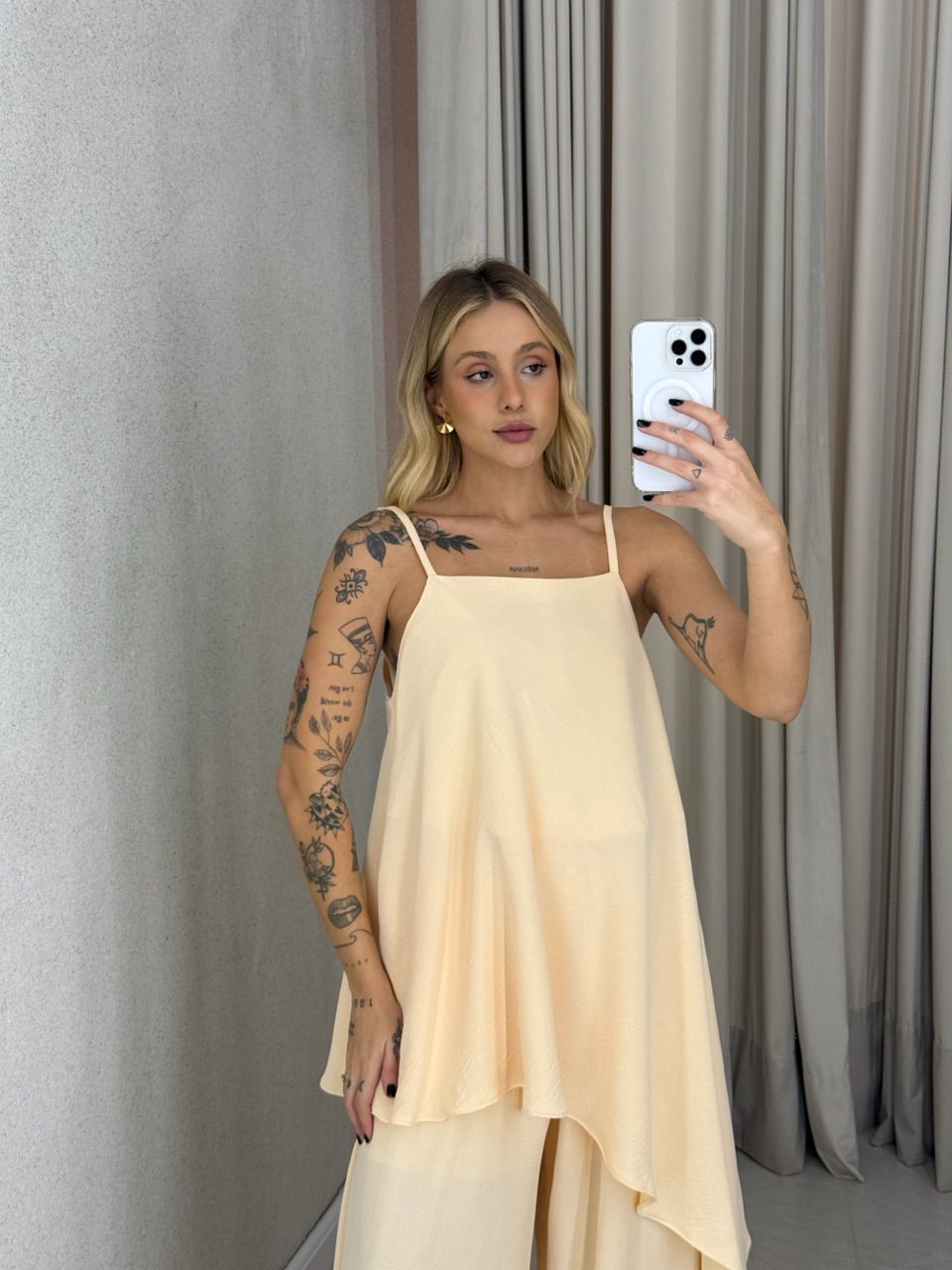 BLUSA ELOA CF ASSIMÉTRICA Marfim