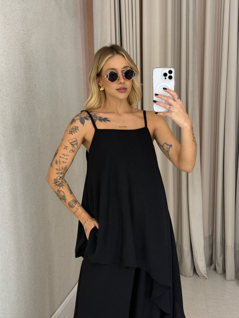BLUSA ELOA CF ASSIMÉTRICA Preta