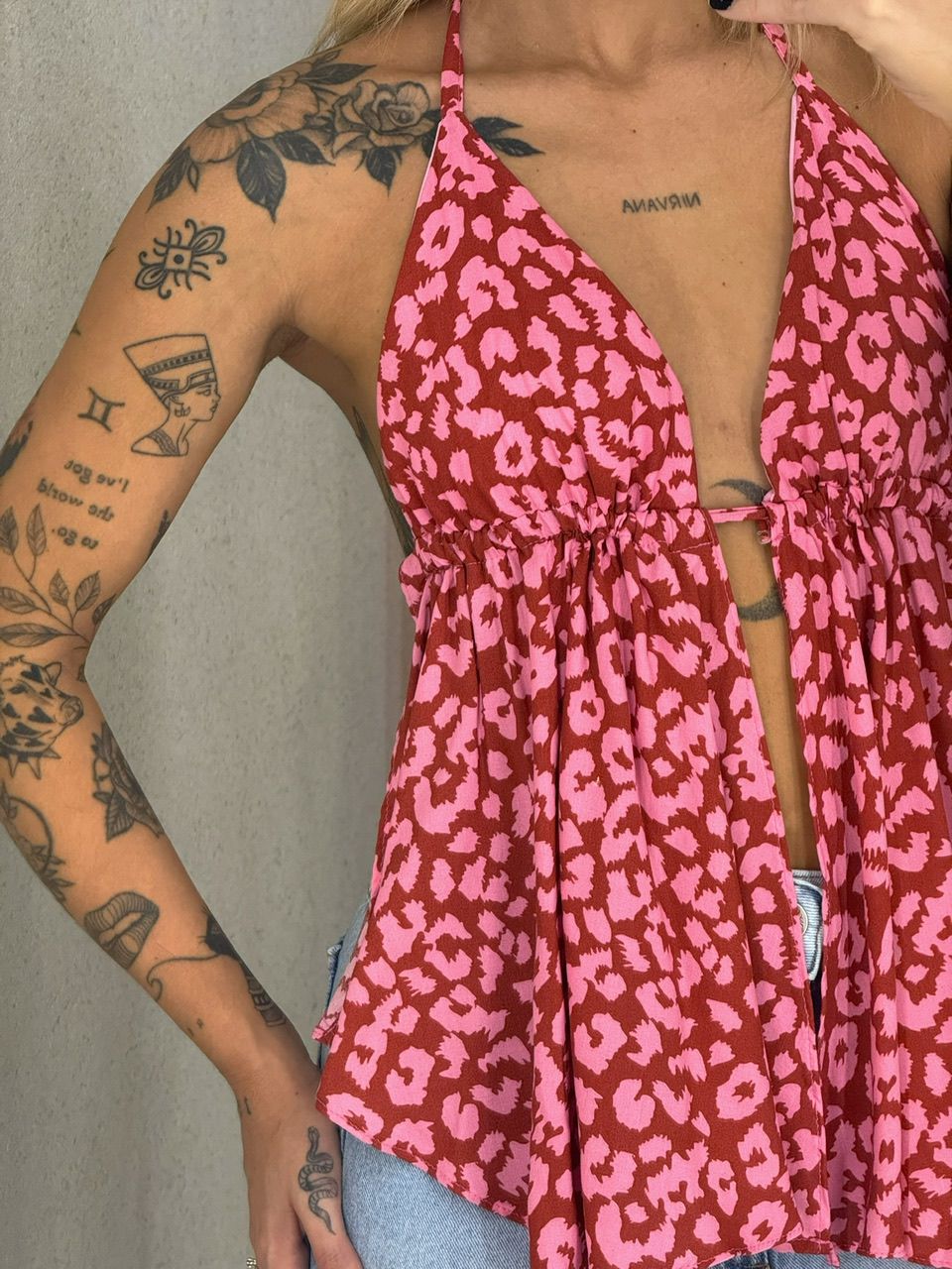 BLUSA GIOVANA ONÇA VERMELHA