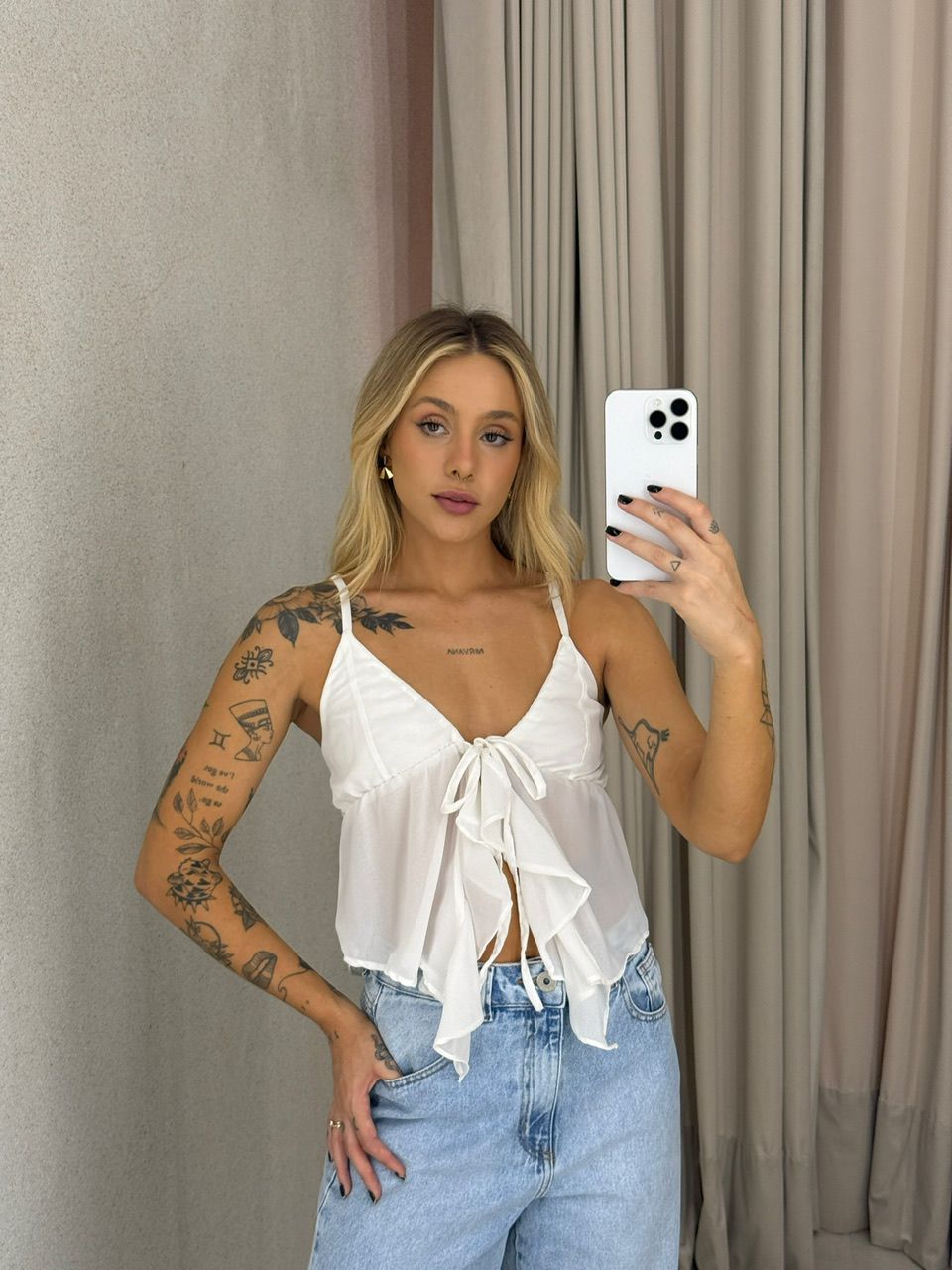 BLUSA MARIA EDUARDA ALÇA OFF - 0062240048 - CAROLLA FERRARO
