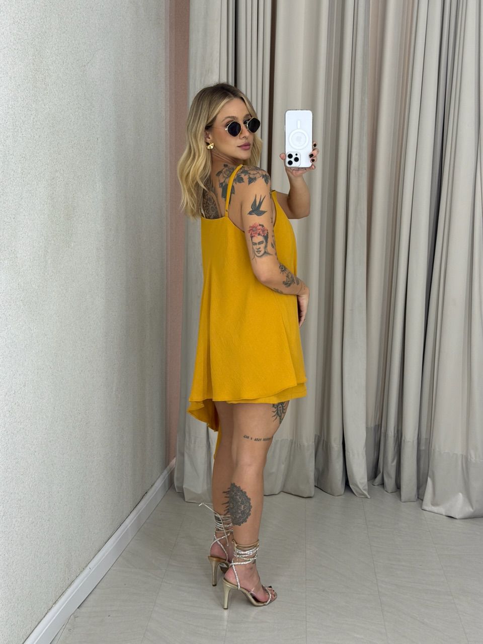SHORT LORENA CF LASTEX mostarda