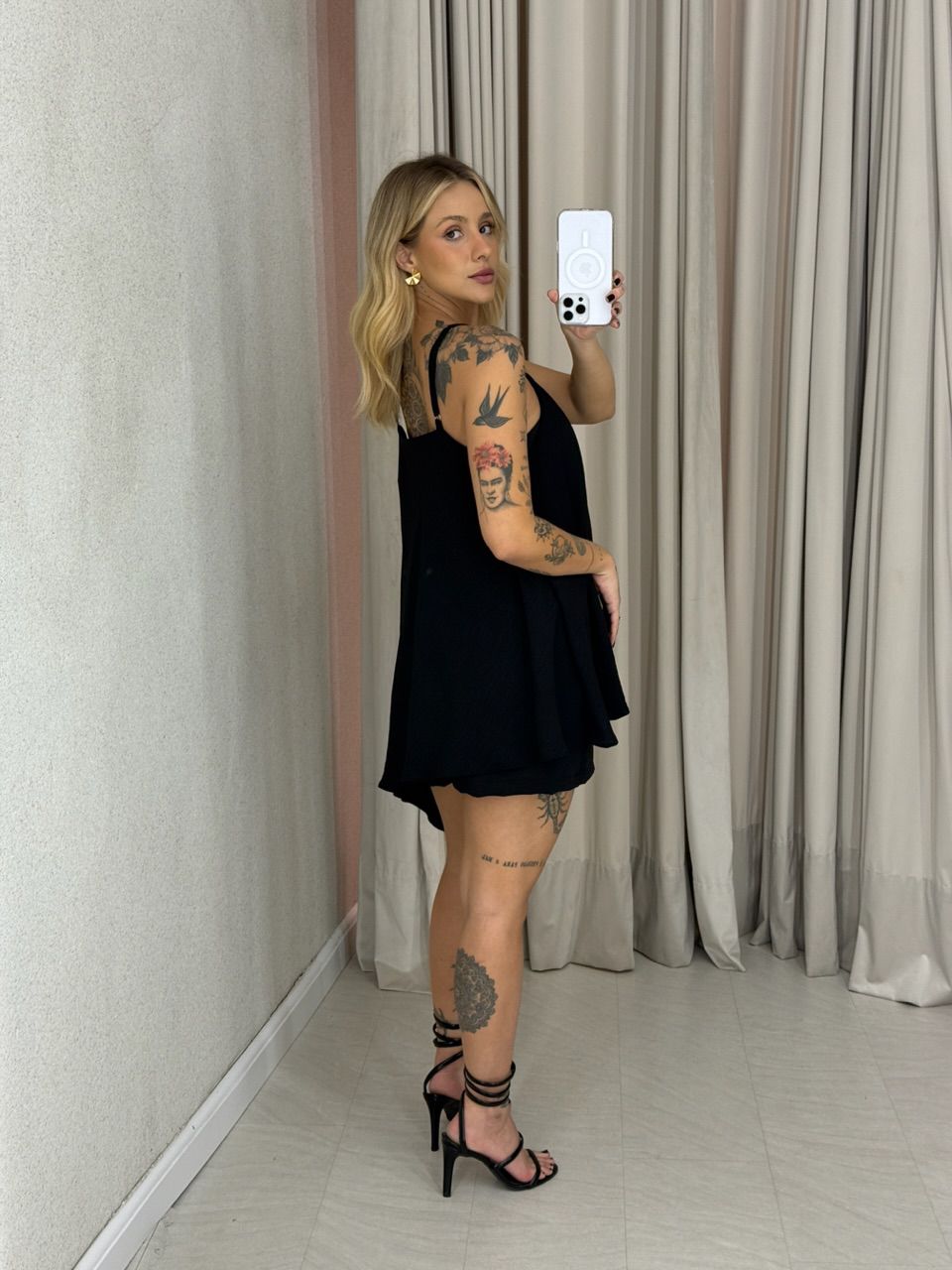SHORT LORENA CF LASTEX preto