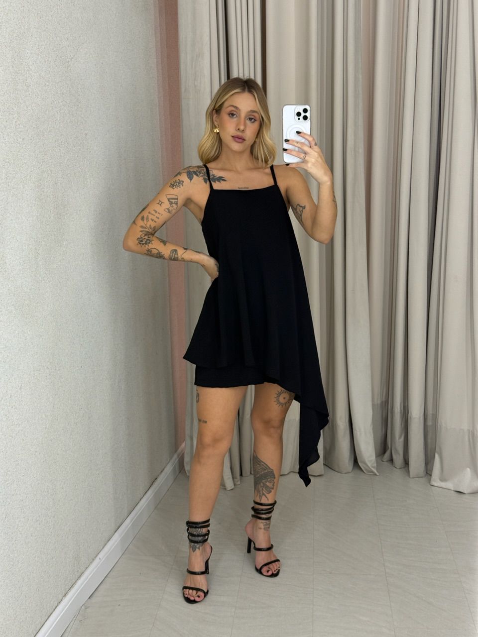 SHORT LORENA CF LASTEX preto