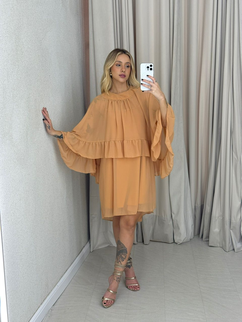 VESTIDO ELAINE CAPA Caramelo
