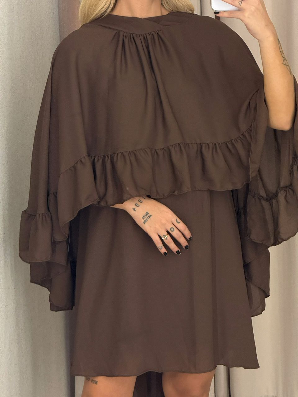 VESTIDO ELAINE CAPA Marrom
