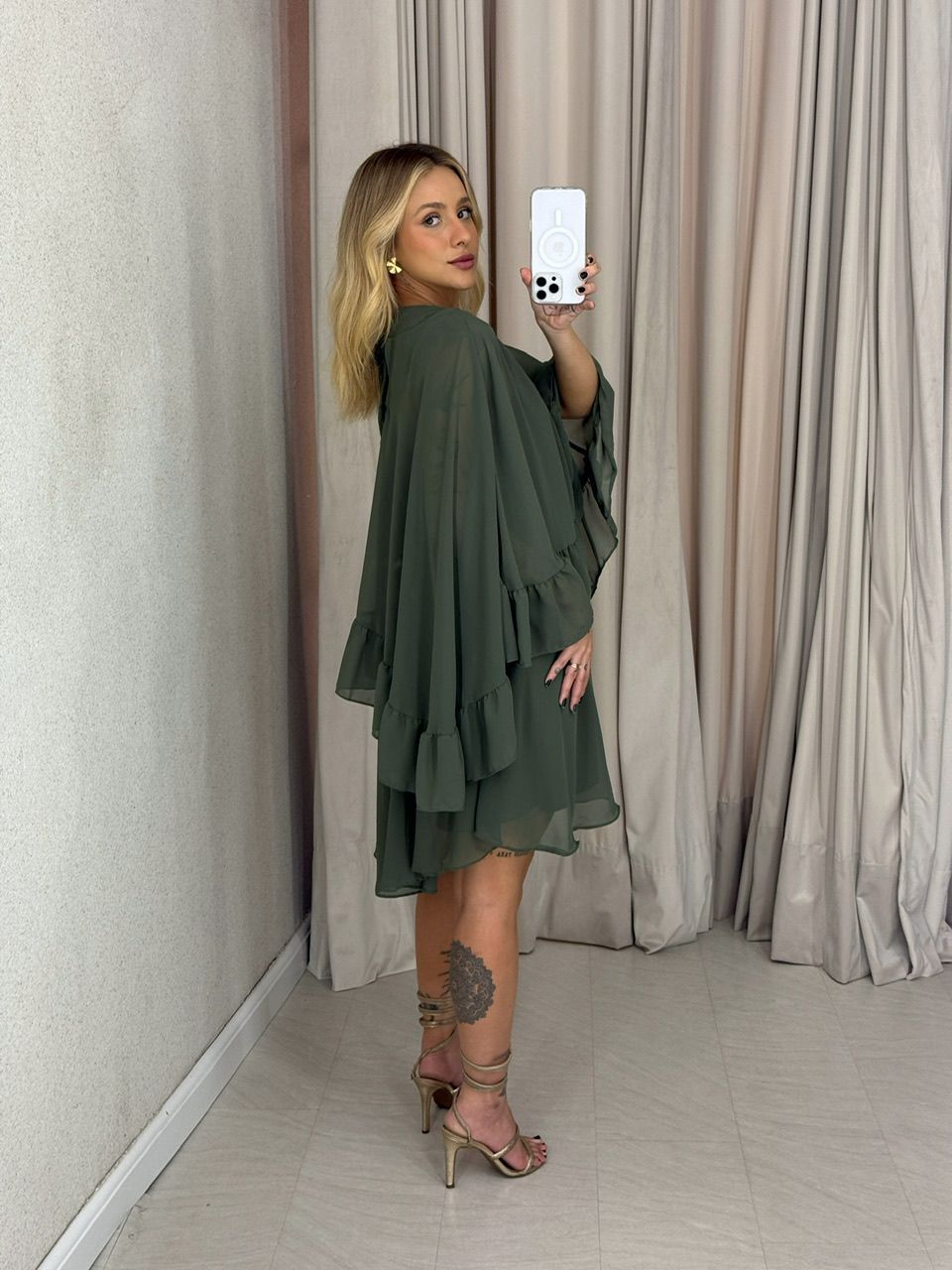 VESTIDO ELAINE CAPA MILITAR