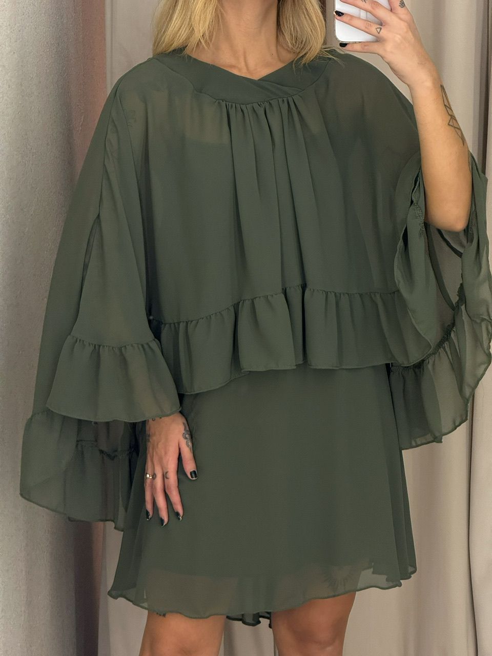 VESTIDO ELAINE CAPA MILITAR