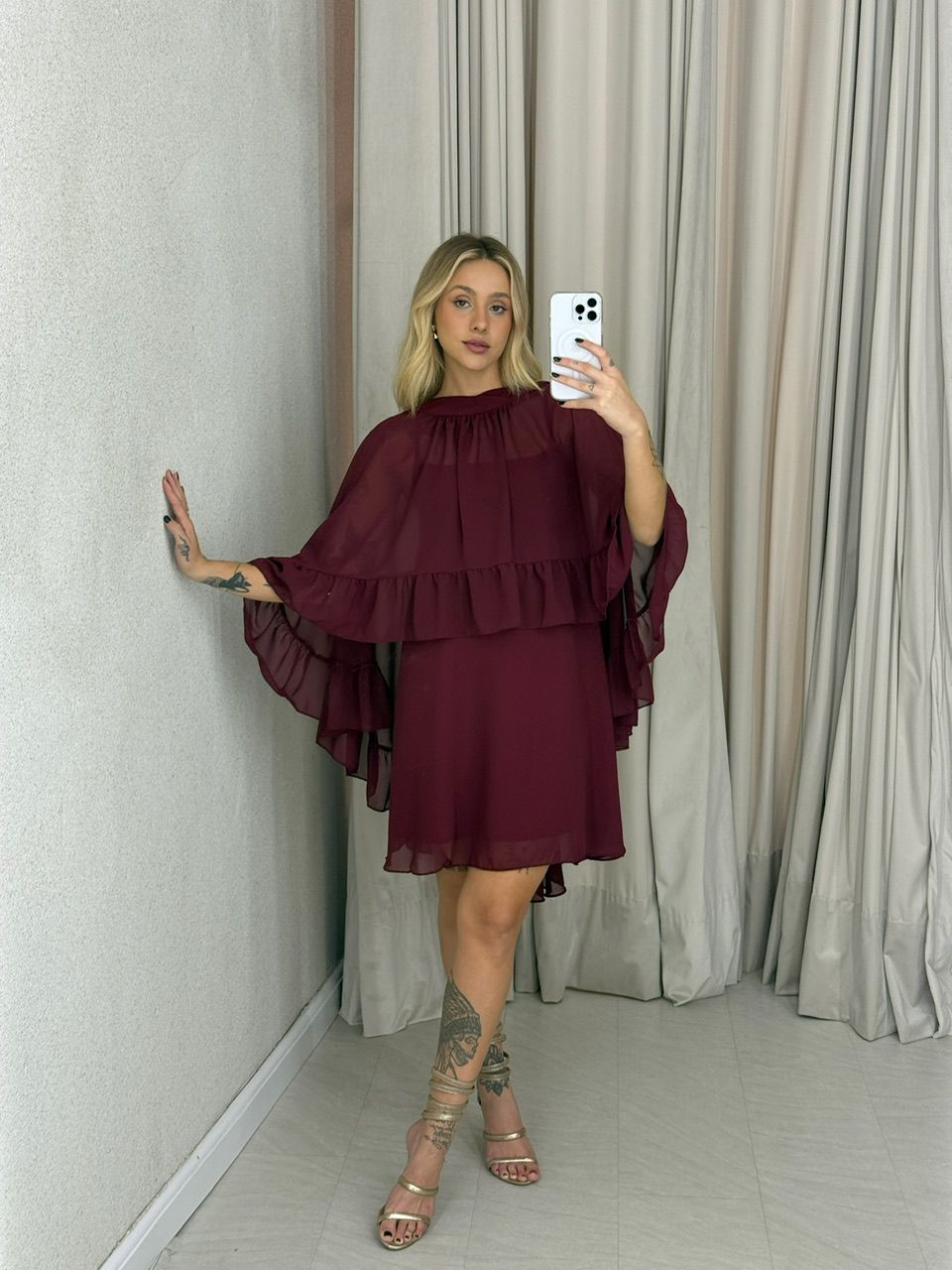 VESTIDO ELAINE CAPA VINHO