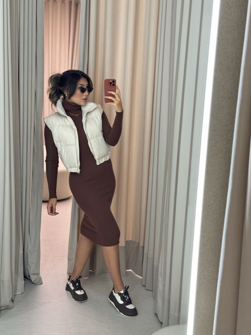 VESTIDO ÉRICA TRICOT MARROM