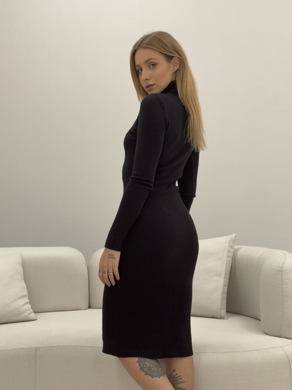 VESTIDO ÉRICA TRICOT PRETO
