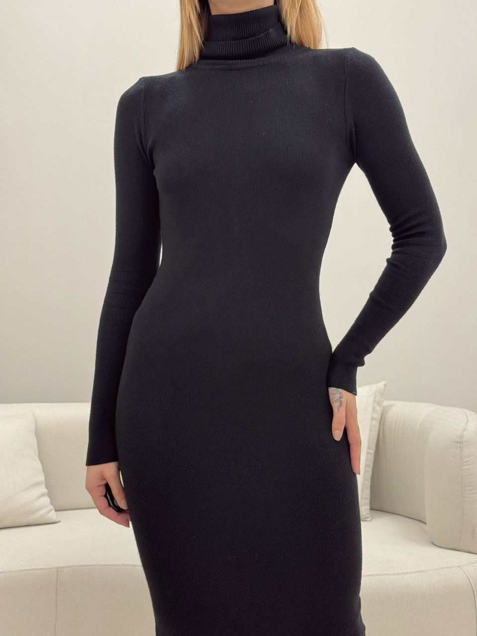VESTIDO ÉRICA TRICOT PRETO