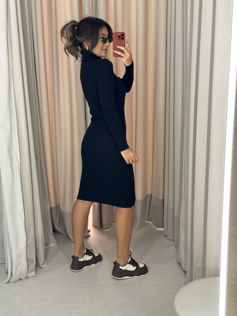 VESTIDO ÉRICA TRICOT PRETO